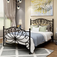 Nordic style ins Trendy iron bed, modern minimalist princess bed, thickened wrought iron bed, single