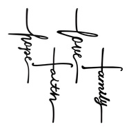 1 Pack/4pcs, Love Faith Hope Family Letter Metal Wall Signs English Words Cross Plaque Decoration