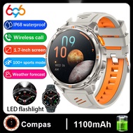 Smartwatch 1.7-inch 1100mAh Battery LED Flashlight BT Call Outdoor Smart Watch Men Women Sport Compa