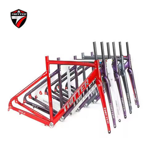 TWITTER SMILE 52cm aluminum alloy road bike frame with carbon fiber fork inner cable cable barrel dr