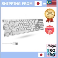 [Used Good condition] Macally Ultra-Thin USB A Wired Keyboard with Numeric Keypad Silver for Apple M