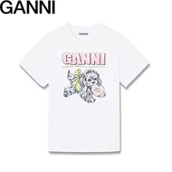 [GANNI] 25FW Ganni Women's Basic Cotton Jersey Neon Puppy T-Shirt Bright White T4334-151