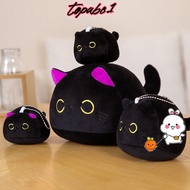 TOPABC Black Cat Plush Doll, 4 Size Cuddly Cuddly Pillow Cushion, Ins Round Ball Plushie Stuffed Toy