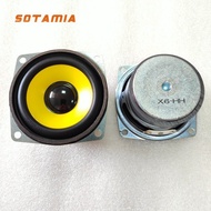 SOTAMIA 2PCS 2.5 Inch Full Range Speaker with Rubber Edge 4 Ohms 10 Watts 50 Magnetic Yellow PP Basi