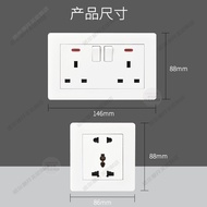 A-T🌐DPIOIE 13ABritish Standard Switch Socket Square Foot Socket Panel British Hong Kong Version Socket86British Standard