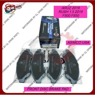 PERODUA ARUZ 2019 TOYOTA RUSH 1.5 2019 F800 F850 FRONT DISC BRAKE PAD OE USA BRAND ASIMCO CERAMIC FO