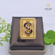 916 Gold - Ring - 3D Biscuit Ring - Dollar Chinese Coin - 15.86g/26 - HFC