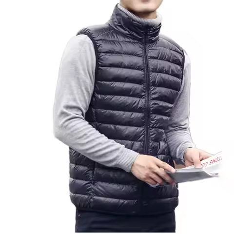 Men's Sleeveless Puffer Jackets Fashion Brand Men Down Vest Coats New Winter Casual Lightweight Down