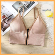 SFL BRALETTE CROP TANK TOP WANITA RESLETING ZIPPER FRONT OPEN SPORT BRA BH TANPA KAWAT 246