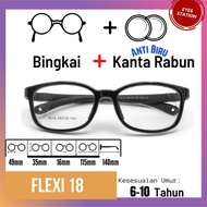 Flexi 18 Kaca Mata Anti Biru Gajet Untuk Kanak-Kanak Anti Blue Light Glasses For Kid Gaming Screen G