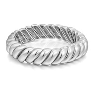 FAMARINE Twisted Thin or Chunky Bangle Bracelet in 14K Gold Plated, Stretchable Elastic Bracelet Cou