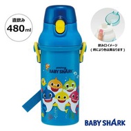 日本 Skater - 鯊魚-兒童塑膠直飲便攜式背帶水樽/水壺 [480ml]