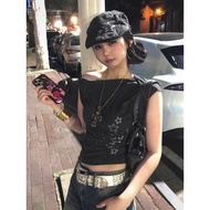 Duguu American Retro y2k Irregular Star Top Y2k Top