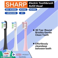 Replacement Toothbrush Heads for SHARP Compatible with DO-KS50C/KS10C/KS40C/VENCHIN/X1, Pack of 6 Pc