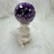 Uruguay Deep Purple Amethyst Geode Sphere AG1