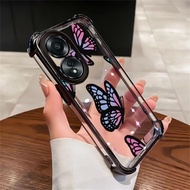 Case For OPPO A58 4G A58 5G A78 A58X 5G Phone Butterfly Transparent Silicone Protective Cover