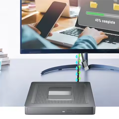 A72T External CD DVD Drive USB 3.0 Type-C CD Burner External Optical Drive Free Drive DVD CD Player 