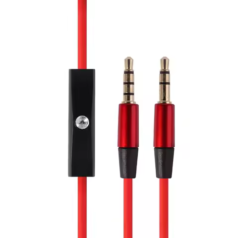 3.5mm Replacement Audio Cable with microphone Wire control AUX Cord Male to Male for Monster Beats B