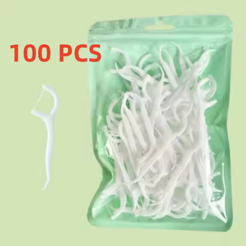 100PCS Dental floss sticks, deep cleaning dental floss, oral care, portable disposable hygienic dent