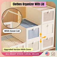 Foldable Storage Box With Window Wardrobe Dividers Clothes Organizer Fabric Underwear Pants Drawer o