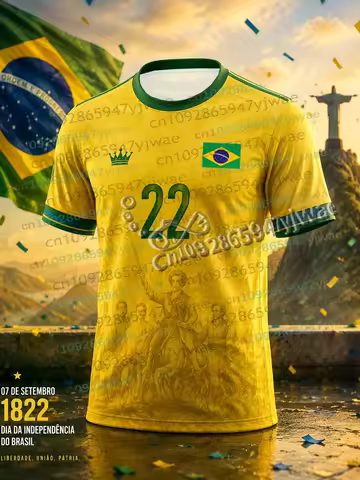 2026 Men’s Brazil Independence Day Soccer Jersey September 7th Patriotic Football Shirt Autumn Fashi