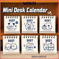WININ 2026 Desk Calendar, Portable Mini Coil Calendar,  Cartoon Calendar Plan Book Desktop Ornaments
