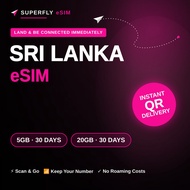 Sri Lanka Travel eSIM 5GB/20GB | Instant QR Delivery | 4G 5G Data