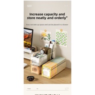 YIJIA#桌面收纳 Dormitory Storage Box Transparent Sundries Small Objects Drawer Divider Box#YIJIA