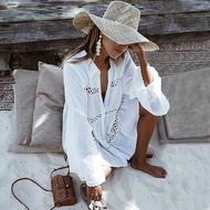 Bikini Cover-ups Summer Swimwear Lace Tunic Shirt Beach Dress Women Swimsuit Beach Cover Up Boho Bea