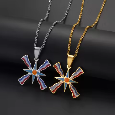 Anniyo 2.5cm Ashur Lama,Lamma Pendant Necklaces Winged Lamassu is an Assyrian Protective Deity Jewel