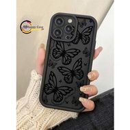 HC11656 CUSTOM BLACK BUTTERFLY SILICONE SOFTCASE FOR IPHONE 7 7+ 8 8+ X XS XR 11 12 13 14 15 PROMAX 