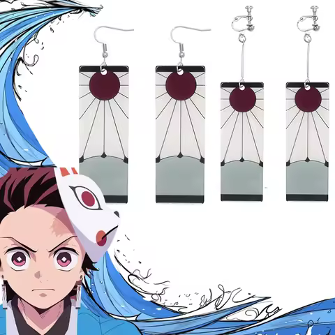 Fashion Anime Demon Slayer Kimetsu no Yaiba Blade of Ghost Earings Acrylic Drop Earrings For Women M