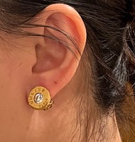 Celine Paris稀有環形水鑽耳夾耳環 原裝盒 情人節禮物 日本中古