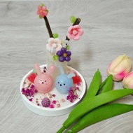 【花漾兔兔-香氛蠟燭】材料包 親子手作 擴香 蠟燭