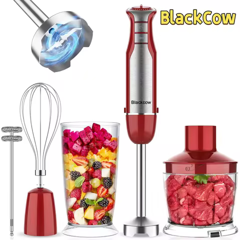 Immersion Blender 5 in 1 Hand Blender Max 800W, 6 Speed Mode Handheld Blender Stainless Steel Blade 