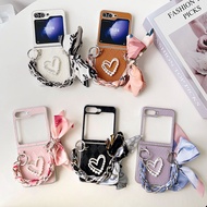Aesthetic Heart Casing for Samsung Galaxy Z Flip 4 Z Flip 3 Elegant with Lanyard Z Flip4 Z Flip5 Bac
