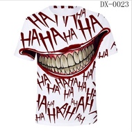 NEW🌽 Hahaha Joker 3D T-shirt Pria Senyum Lucu 3D Dicetak T Shirt Pria Musim Panas Lengan Pendek Keme