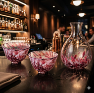 ADERIA GLASS - 日本津輕びいどろ - 櫻吹雪清酒杯套裝（一壺兩杯）