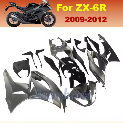Silve Gray ABS Plastic Body Injection Fairing kit For Ninja ZX 6R 2009 2012 2011 2010 ZX 636 ZX-6R Z