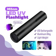 LED UV Flashligh Money Detector Black Light UV Torch Light USB Rechargeable 365nm Ultraviolet Light 