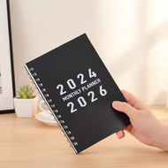 29 Pages 2024-2026 Monthly Planner, Black PVC Waterproof Cover, July 2024 to June 2026 Calendar Note