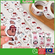 500pcs/Roll Capybara Kuromi Loppy Chiikawa Sealing Sticker Tapes Cartoon Pororo Label Sticker Gift B