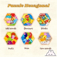 KAYU Hexagonal 3D PUZZLE/WOOD 3D PUZZLE/MONTESSORI TOY/POLICE TOY