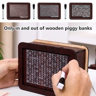 Wooden Money Box with Savings Tracker for Financial Goals