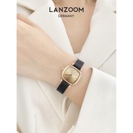 (免運)【香菇來了】藍族LANZOOM黑金小方糖手表女輕奢時尚禮物送女生