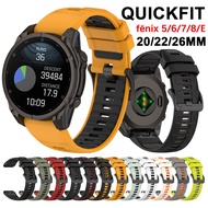 Garmin Strap QuickFit 20mm 22mm 26mm Sports Watch Band For Garmin Fenix 8 E Quatix 8 Enduro 3 Replac