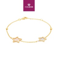HABIB ARIA | Oro Italia 916 Yellow, White and Rose Gold Bracelet (Star) GW40940722-TI (22K Gold)