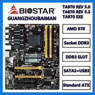 USED Biostar TA970 REV5.0 TA970 REV5.3 TA970XE AM3 AM3+AMD 970 Motherboard ATX Independent Display N