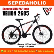 Sepeda Gunung MTB VELION 2605 Ukuran 26 Inch 21 Speed Rem Cakram Dewasa
