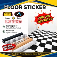 Non Slip Wallpaper Flooring reform Kitchen Sticker Self Adhesive Waterproof Wallpaper Lantai Dapur
